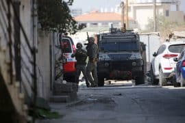 Israeli forces raid the West Bank town of Tubas, October 19, 2025. (Photo: Mohammed Nasser/APA Images)
