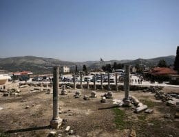 The Roman-era ruins in Sebastia on Land Day, March 30, 2021. (Photo: Shadi Jarar'ah/APA Images)