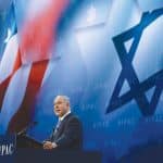 Benjamin Netanyahu speaks at the AIPAC Policy Conference in Washington in 2018. (Photo: HAIM ZACH/GPO)