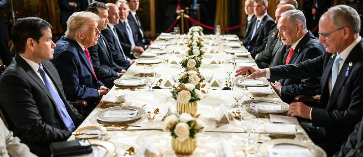 President Donald Trump hosts a bilateral meeting with Israeli Prime Minister Benjamin Netanyahu, Monday, December 29, 2025, at the Mar-a-Lago Club in Palm Beach, Florida. (Official White House Photo by Daniel Torok)
