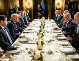 President Donald Trump hosts a bilateral meeting with Israeli Prime Minister Benjamin Netanyahu, Monday, December 29, 2025, at the Mar-a-Lago Club in Palm Beach, Florida. (Official White House Photo by Daniel Torok)
