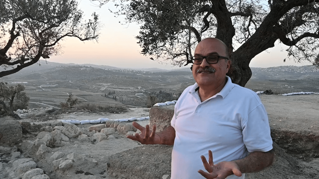 Ahmad Kayed at Sebastia's archeological site. (Photo: Felix Nobes)