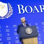 Donald Trump announces the "Board of Peace" on January 22, 2026, at the World Economic Forum in Davos, Switzerland.(Photo: ©2026 World Economic Forum / Benedikt von Loebell)