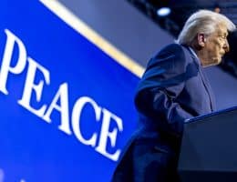 Donald Trump announces the "Board of Peace" on January 22, 2026, at the World Economic Forum in Davos, Switzerland.(Photo: ©2026 World Economic Forum / Benedikt von Loebell)