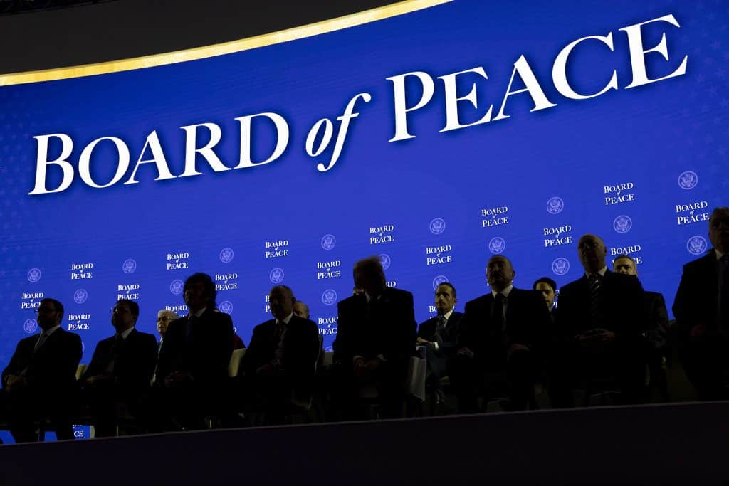 Donald Trump anuncia la creación del "Consejo de la Paz" el 22 de enero de 2026 en el Foro Económico Mundial de Davos, Suiza. (Foto: ©2026 Foro Económico Mundial / Benedikt von Loebell)