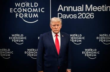 President Donald Trump exits the stage after delivering remarks at the World Economic Forum in Davos, Switzerland on Wednesday, January 21, 2026, at the Davos Congress Center. (Official White House Photo by Daniel Torok)