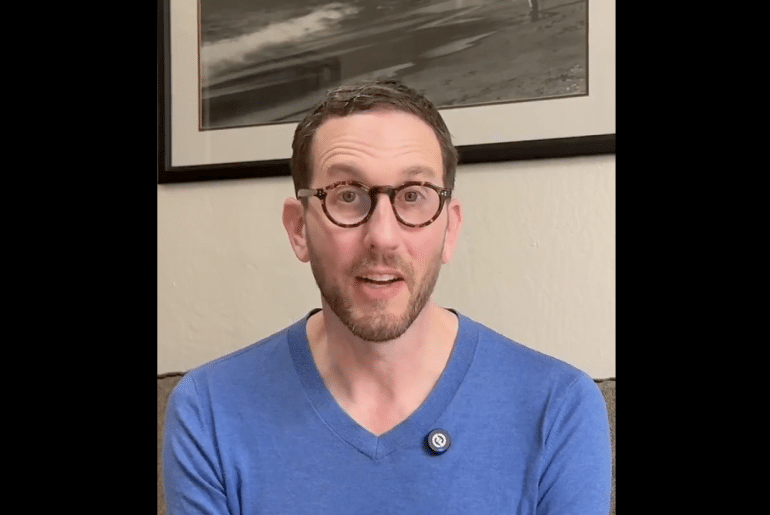 Screenshot from the social media video where California State Senator Scott Wiener changed his position on whether Israel is committing genocide in Gaza. (Scott Wiener X account)