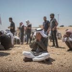 Palestinians attend the funeral of Awdah al-Hathaleen in Umm al-Khair, Masafer Yatta, August 7, 2025. (Photo: © Ilia Yefimovich/dpa via ZUMA Press/APA Images)