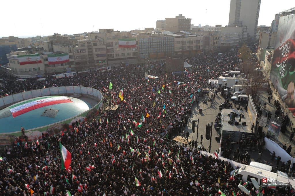 Pro-government demonstration in Tehran on January 12, 2026. (Photo: Mahnaz Ghobakhloo/Wikimedia Commons)