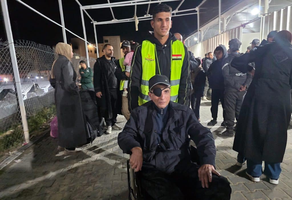 A group of Palestinians arrived at Nasser Hospital in Khan Younis after arriving Gaza through the Rafah border crossing, February 24, 2026. (Photo: Tariq Mohammad/APA Images)