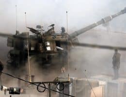 An Israeli artillery unit carries out a military drill at the crossroads between Lebanon, Syria, and Israel on August 28, 2023. (Photo: © Atef Safadi/EFE via ZUMA Press/APA images)