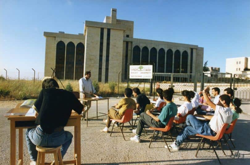 Birzeit University was closed several times throughout the 1980s, leading professors to teach classes in informal settings. (Photo: Social Media)