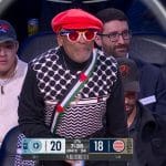 Image of Spike Lee at the 2026 NBA All Star Game shared by the State of Palestine account on X/Twitter