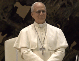 Pope Leo XIV during an audience with the media, on May 12, 2025. (Photo: Wikimedia)