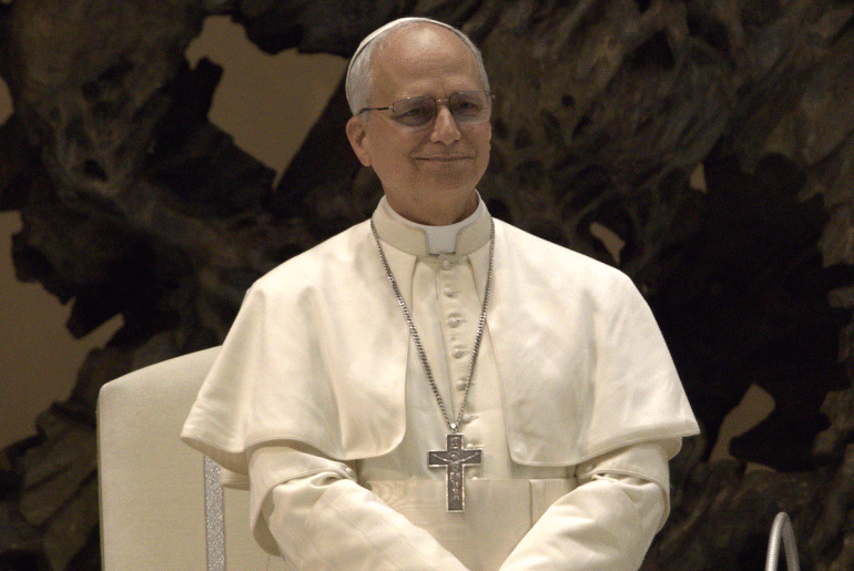 Pope Leo XIV during an audience with the media, on May 12, 2025. (Photo: Wikimedia)