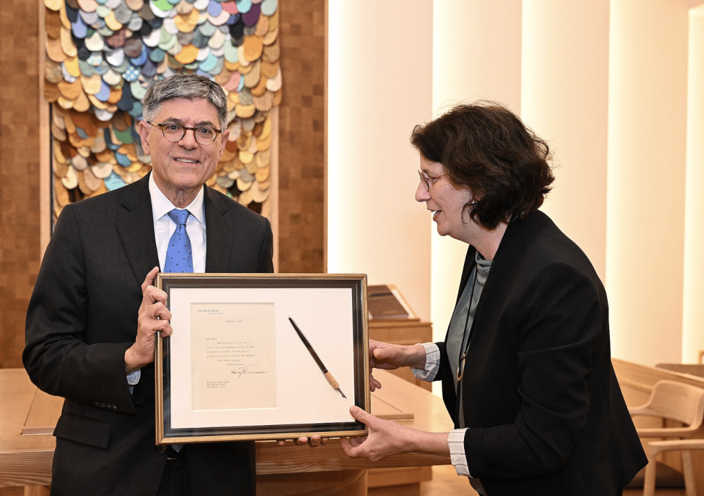 Ambassador Jack Lew participates at 4th Sacks Conversation at the National Library of Israel on November 21, 2024 (Wikimedia)