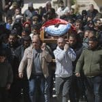 Residents of Yatta, south of Hebron, mourn the death of 27-year-old Amir Shanaran, who was killed by an Israeli settler, March 8, 2026. (Photo: Mamoun Wazwaz/APA Images)