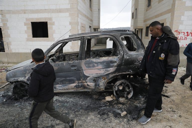Aftermath of Israeli settlers attacks on the Rahwa area in the town of Sa'ir, northeast of Hebron, March 30, 2026. (Photo: Mamoun Wazwaz/APA Images)