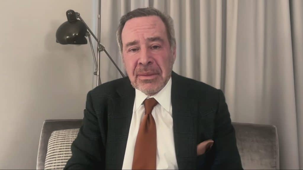 David Frum being interviewed on the CBC in October 2025. (Screenshot: CBC)