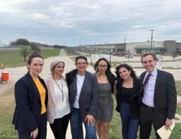 U.S. Congressional representative Rashida Tlaib (center) outside the Prarieland Detention Center in Texas with Leqaa Kordia's team. (Photo: Texas Civil Rights Project)