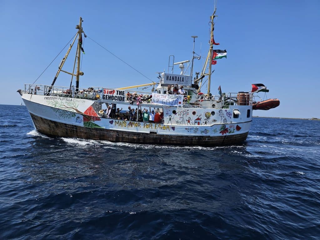 The Handala, part of the Gaza Freedom Flotilla, in July 2025