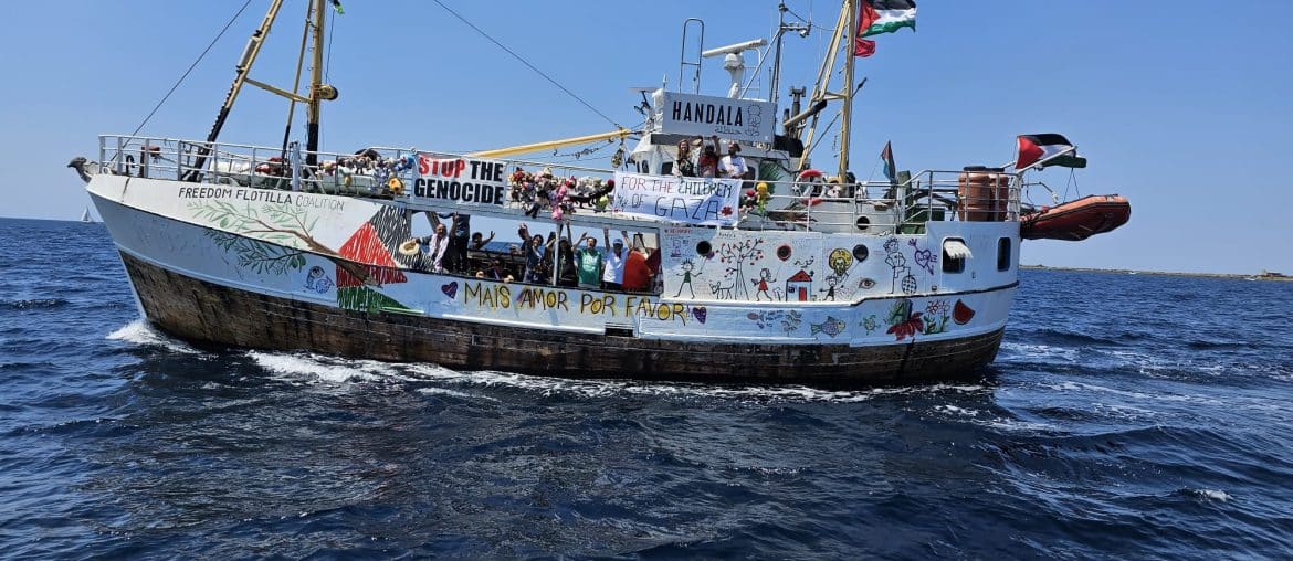 The Handala, part of the Gaza Freedom Flotilla, in July 2025