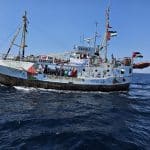 The Handala, part of the Gaza Freedom Flotilla, in July 2025