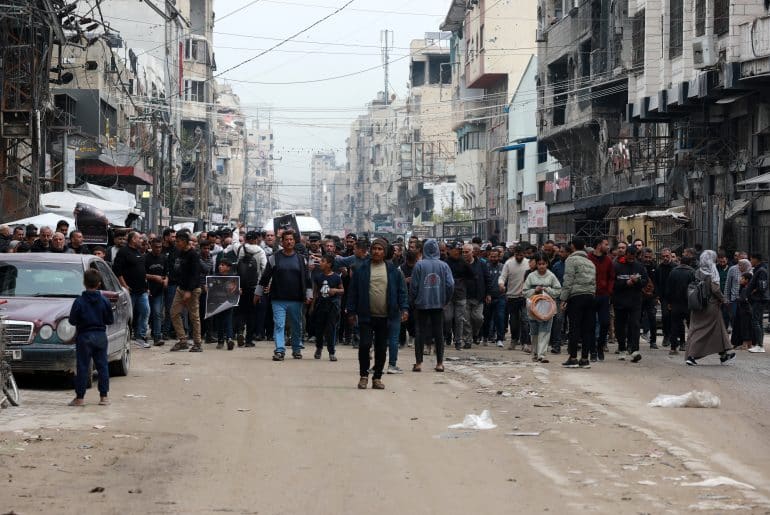 Palestinians protesting the Knesset's passing of the death penalty law exclusively for Palestinians, Gaza City on April 1, 2026. (Photo: Hashem Zimmo/APA Images)
