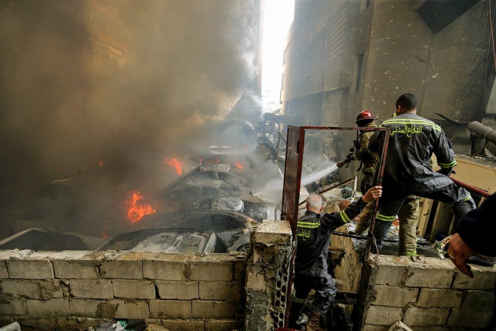 Israeli airstrikes across Beirut following the announcement of a two-week ceasefire in the U.S.-Israeli war on Iran, April 8, 2026. (Photo: © Marwan Naamani/dpa via ZUMA Press/APA Images)