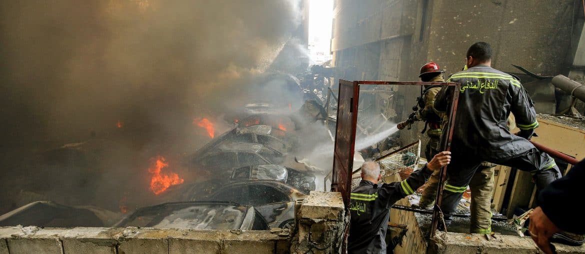 Israeli airstrikes across Beirut following the announcement of a two-week ceasefire in the U.S.-Israeli war on Iran, April 8, 2026. (Photo: © Marwan Naamani/dpa via ZUMA Press/APA Images)