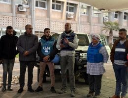 WHO workers leading a medical evacuation from Gaza on December 31, 2024. (Photo: Doaa el-Baz/APA Images)