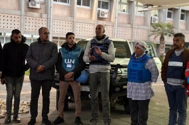 WHO workers leading a medical evacuation from Gaza on December 31, 2024. (Photo: Doaa el-Baz/APA Images)