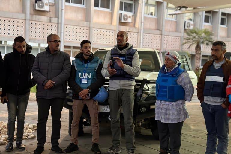 WHO workers leading a medical evacuation from Gaza on December 31, 2024. (Photo: Doaa el-Baz/APA Images)