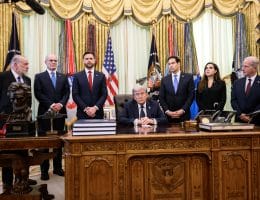 President Donald J. Trump meets with Lebanese Ambassador to the U.S. Nada Hamadeh, Israeli Ambassador to the U.S. Jay Michael Leiter, and U.S. Ambassador to Lebanon Michael Issa in the Oval Office, Thursday, April 23, 2026. (Official White House Photo by Joyce N. Boghosian)