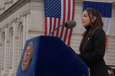 Representative Alexandria Ocasio-Cortez at Zohran Mamdani's inauguration. Jan 2026. (Wikimedia)