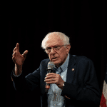 Senator Bernie Sanders (I-VT) speaking at a student Q&A at Stanford University about "Who Controls the Future of AI: The Oligarchs or the People?" on February 20th 2026. (Wikimedia)
