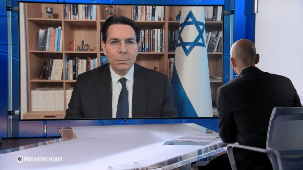 PBS NewsHour's Geoff Bennett interviews Danny Danon on April 23, 2026.