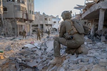A photo released by the Israeli military on November 12, 2023, shows Israeli troops conducting ground operations in the northern Gaza Strip. (IDF/Handout via Xinhua) (Credit Image: © Chen Junqing/Xinhua via ZUMA Press APAimages)
