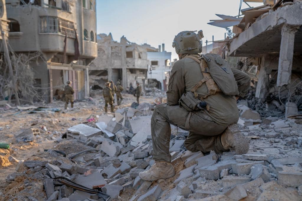 A photo released by the Israeli military on November 12, 2023, shows Israeli troops conducting ground operations in the northern Gaza Strip. (IDF/Handout via Xinhua) (Credit Image: © Chen Junqing/Xinhua via ZUMA Press APAimages)