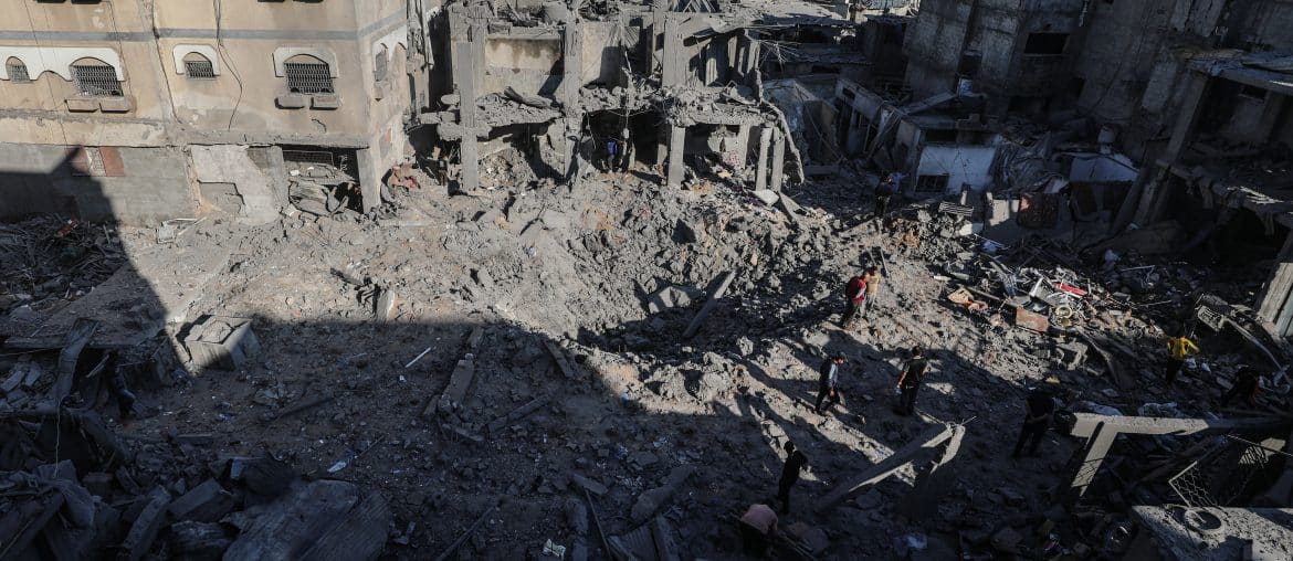 Aftermath of an Israeli airstrike in Bureij refugee camp, central Gaza, May 23, 2026. (Photo: Moiz Salhi/APA Images)
