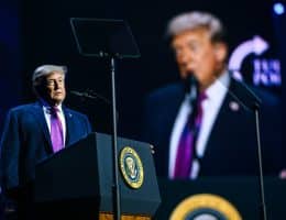 President Donald J. Trump delivers remarks at a Turning Point USA event at Dream City Church in Phoenix, Arizona on Friday, April 17, 2026. (Official White House Photo by Daniel Torok)