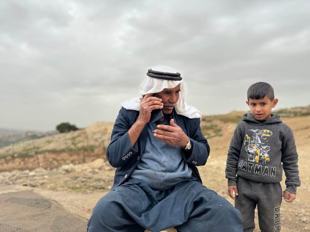 Abu Nayef al-Jahhalin, 71, whose Bedouin community in Jabal al-Baba is threatened with forcible displacement, May 2026. (Photo: Shatha Hammad)