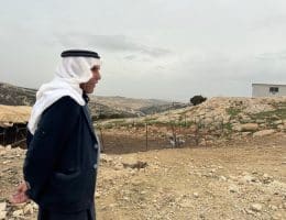 Abu Nayef al-Jahhalin, 71, whose Bedouin community in Jabal al-Baba is threatened with forcible displacement, May 2026. (Photo: Shatha Hammad)