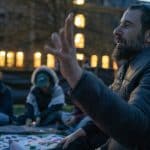Michael Margolin leads a Shabbat service at the Cornell University Gaza Solidarity Encampment on April 23, 2024, in Ithaca, NY. (Photo: Caleb Kaufman)