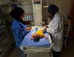 Patients receive treatment at Al-Aqsa Martyrs Hospital in Deir al-Balah, central Gaza, amid critical shortages in fuel and medical supplies, June 3, 2026. (Photo: Youssef Abu Watfa/APA Images)