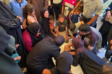 Two Palestinians were killed in an Israeli airstrike in Khan Younis on June 8, 2026. (Photo: Tariq Mohammad/APA Images)