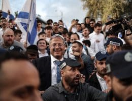 Israeli Minister of National Security, Itamar Ben-Gvir, attends the flag parade in Jerusalem, May 18, 2023. (Photo: Ilia Yefimovich/dpa via ZUMA Press/ APA Images)