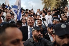 Israeli Minister of National Security, Itamar Ben-Gvir, attends the flag parade in Jerusalem, May 18, 2023. (Photo: Ilia Yefimovich/dpa via ZUMA Press/ APA Images)