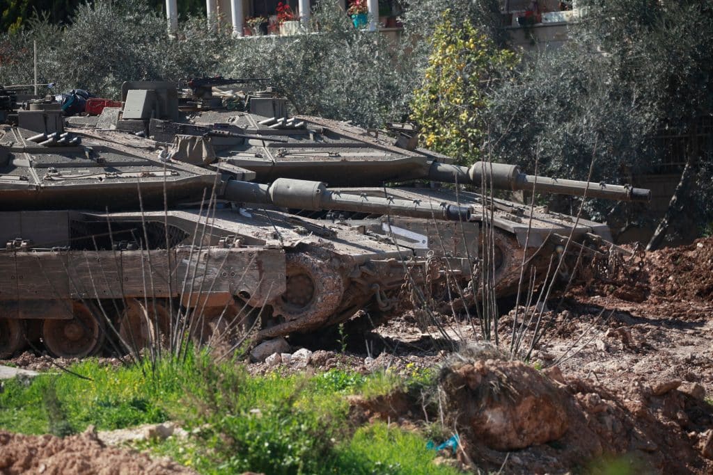 Israeli tanks in Jenin Refugee Camp, February 25, 2025. (Photo: Mohammed Nasser/APA Images)