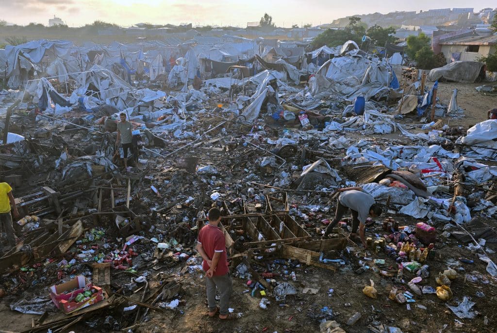 Aftermath of the bombing of the Mawasi "safe zone" in Khan Younis, June 30, 2026. (Photo: Tariq Mohammad/APA Images)